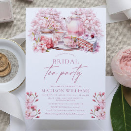 Invitación Cherry Blossom Bridal Tea Watercolor