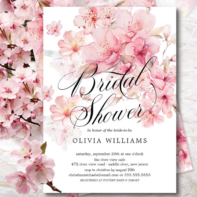 Invitación Cherry Blossom Delight Bridal Shower (Subido por el creador)