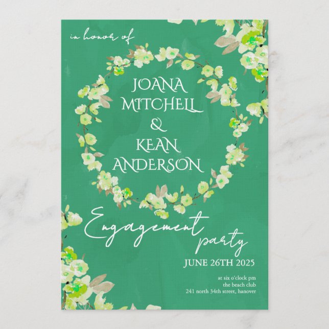 Invitación Cherry Blossom Engagement Party Invitation (Anverso)