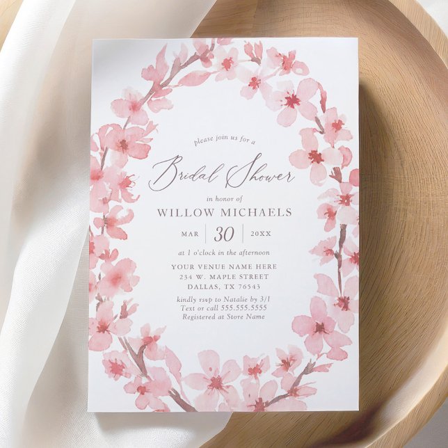 Invitación Cherry Blossom Floral Bridal Shower (Subido por el creador)