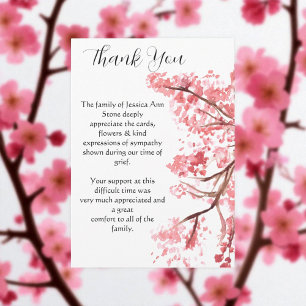 Invitación Cherry Blossom Floral Funeral Death Gracias
