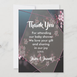 Invitación Cherry Blossom Geometric Floral gracias