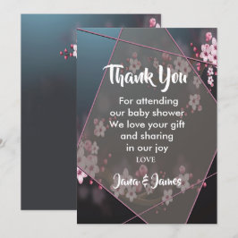 Invitación Cherry Blossom Geometric Floral gracias