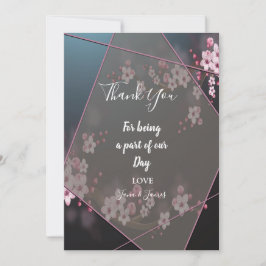 Invitación Cherry Blossom Geometric Floral gracias