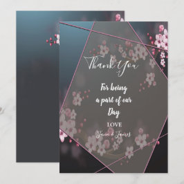 Invitación Cherry Blossom Geometric Floral gracias