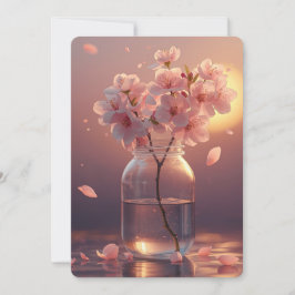 Invitación Cherry Blossom Postcard - Elegant Hand-Drawn Sakur