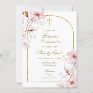 Invitación Cherry blossom primera comunión