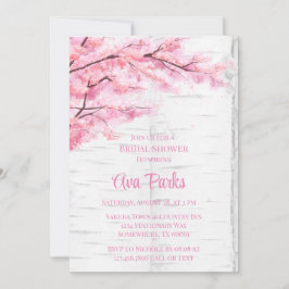 Invitación Cherry Blossom Tree Bark Bridal Shower