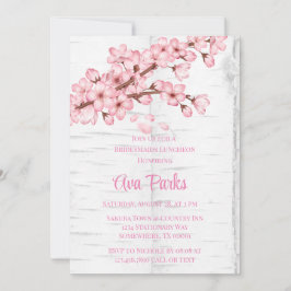 Invitación Cherry Blossom Tree Bark Bridesmaids Luncheon
