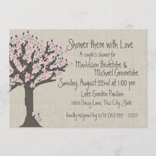 Invitación Cherry Blossom Tree Couples Shower