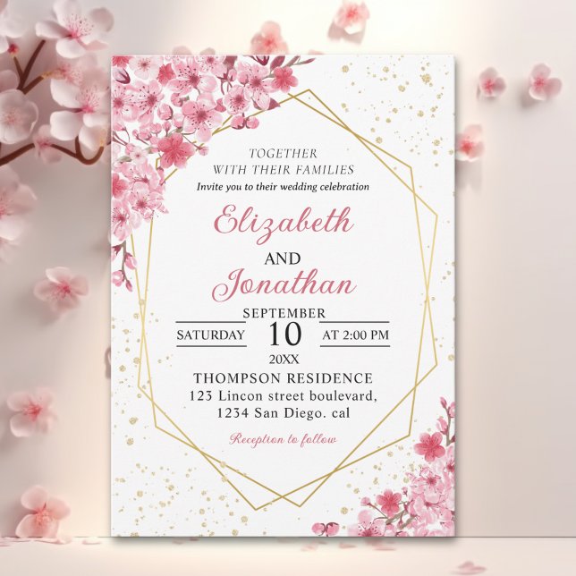 Invitación Cherry Blossom Wedding – Sakura Floral Wedding (Subido por el creador)