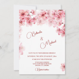 Invitación  Cherry Blossom White  Wedding