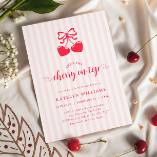 Invitación Cherry Coquette en la parte superior Baby Shower