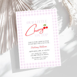 Invitación Cherry en Baby Shower, Chica de control rosado sup