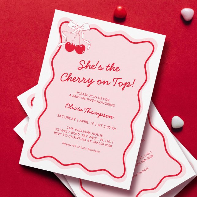 Invitación Cherry en Baby Shower superior (Subido por el creador)