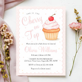 Invitación Cherry en Baby Shower superior