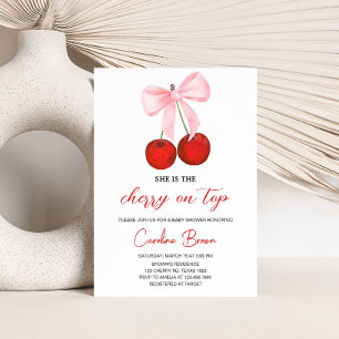 Invitación Cherry en Baby Shower superior