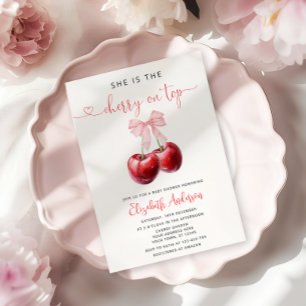 Invitación Cherry en Baby Shower superior