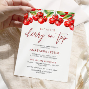 Invitación Cherry en el Baby Shower más Chica