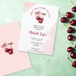 Invitación Cherry en la cima de la ducha de novia en verano d
