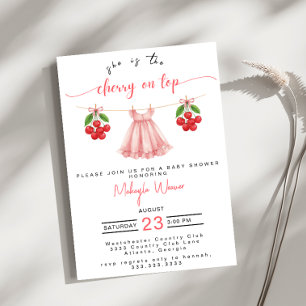 Invitación Cherry en la cima de la morera rosada Coquette Ber