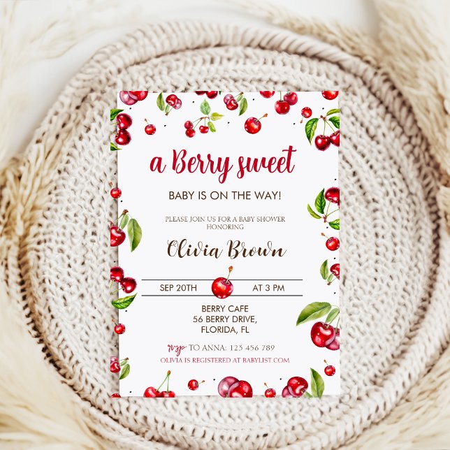Invitación Cherry Heart Baby Shower (Subido por el creador)