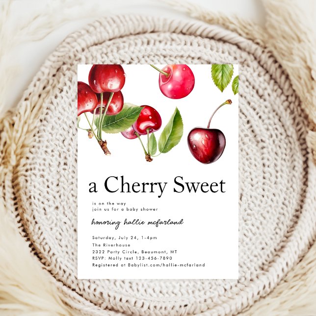 Invitación Cherry Heart Baby Shower (Subido por el creador)