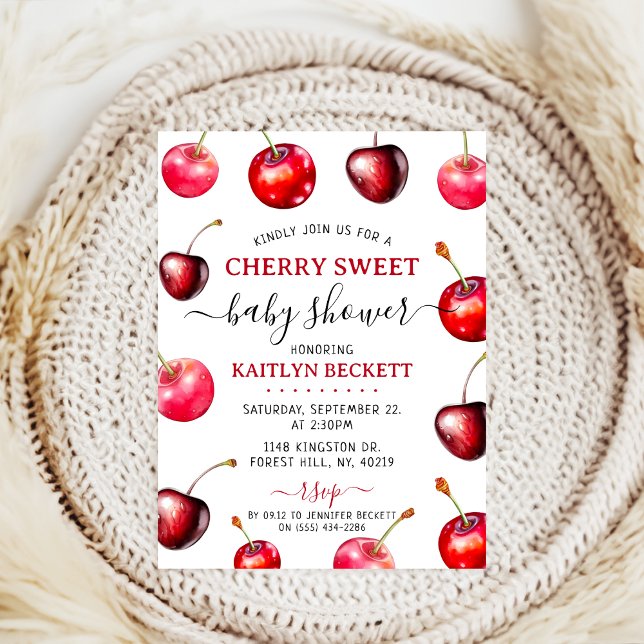 Invitación Cherry Heart Baby Shower (Subido por el creador)