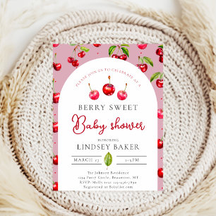 Invitación Cherry Heart Baby Shower