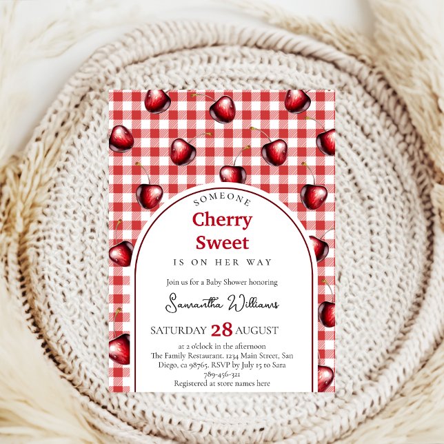 Invitación Cherry Heart Baby Shower (Subido por el creador)