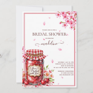Invitación Cherry Jam Cherry Blossoms Brillante Ducha