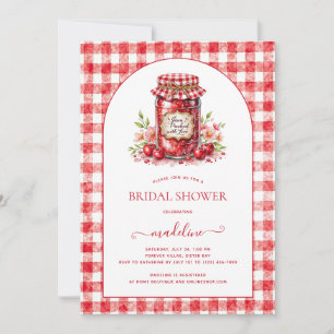 Invitación Cherry Jam Gingham Bridal Shower