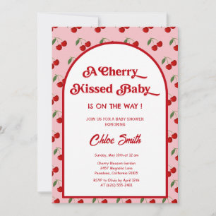 Invitación Cherry Kissed Baby Shower 