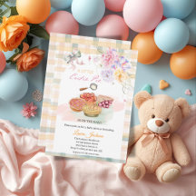 Cherry Little Cutie Pastel Gingham Baby Shower