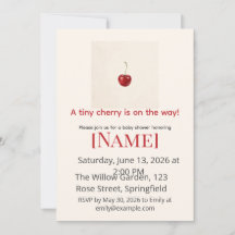 Cherry Minimal Baby Shower, Editable