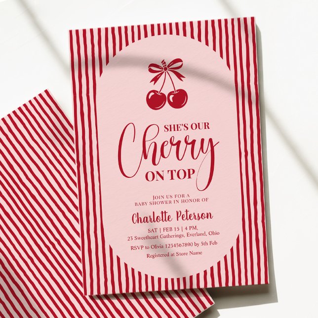Invitación Cherry on Top Baby Shower (Subido por el creador)