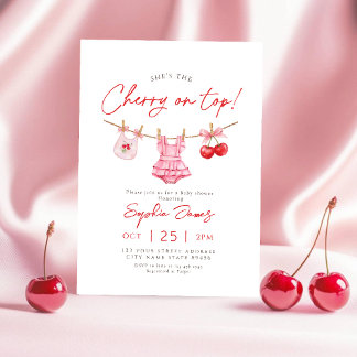 Invitación Cherry on Top Baby Shower