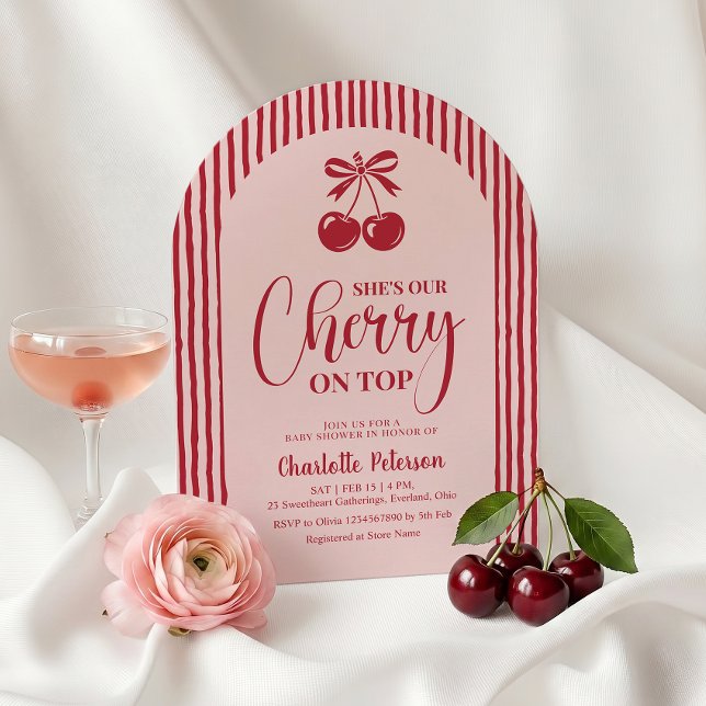 Invitación Cherry on Top Baby Shower Arqueado (Subido por el creador)