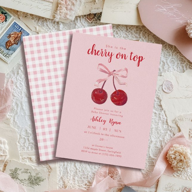 Invitación Cherry on Top Baby Shower Invitation (Subido por el creador)