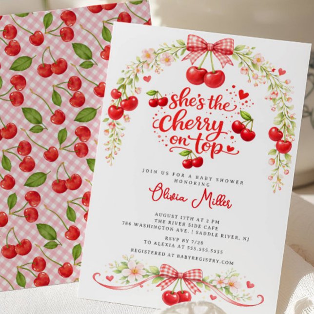Invitación Cherry on Top Baby Shower Invitation (Subido por el creador)