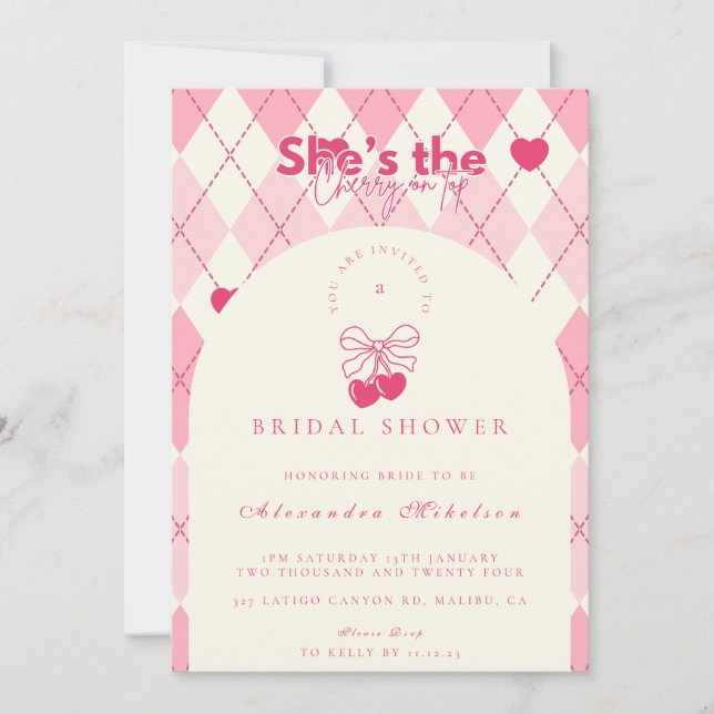 Invitación Cherry On Top Bridal Shower (Anverso)
