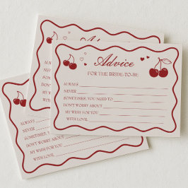 Invitación Cherry On Top Bridal Shower Advice Card