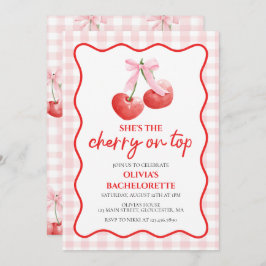 Invitación Cherry on Top coquette bachelorparty