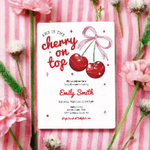 Cherry On Top Coquette Bow Chica Rosa Baby Shower