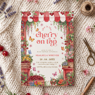 Invitación Cherry on Top Mercado Floral Baby Shower
