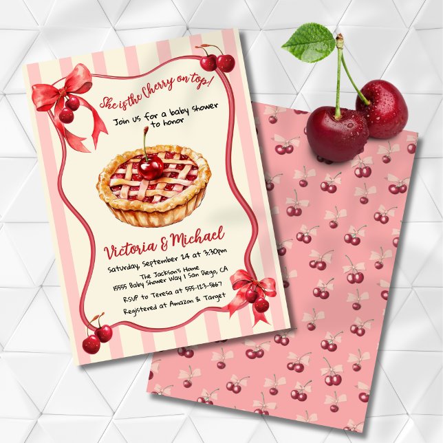 Invitación Cherry on Top Pie Baby Shower (Subido por el creador)