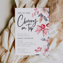 Cherry on Top Pink Bow Coquette Baby Shower