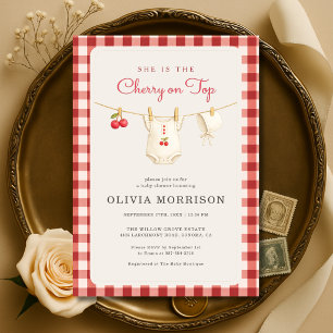 Invitación Cherry on Top Ropa de Bebé Niña Shower