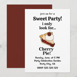Invitación Cherry Pie Cute Sweet Fiesta