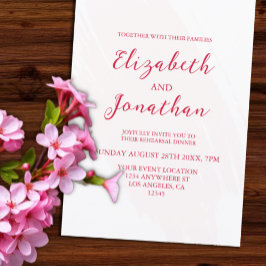 Invitación Cherry Red Rehearsal Dinner